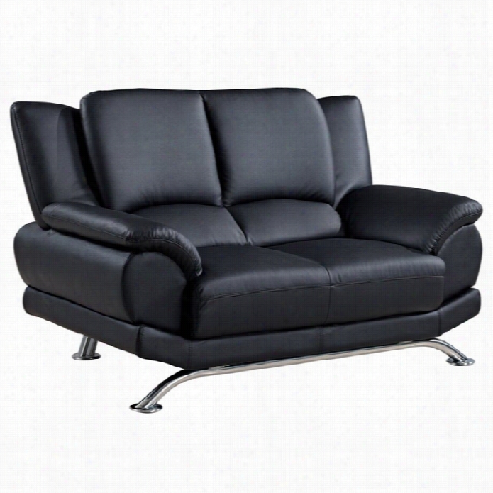 Global Furniture Usa 9908 Leatherloveseat In Black