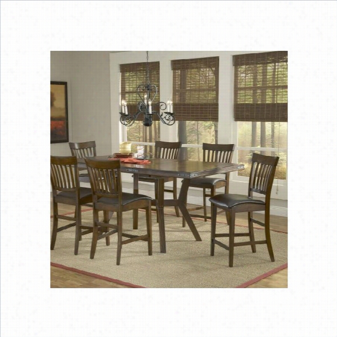 Hillsdale Arbor Hill Extensiob Gathering Dining Table In Colonial Chestnut