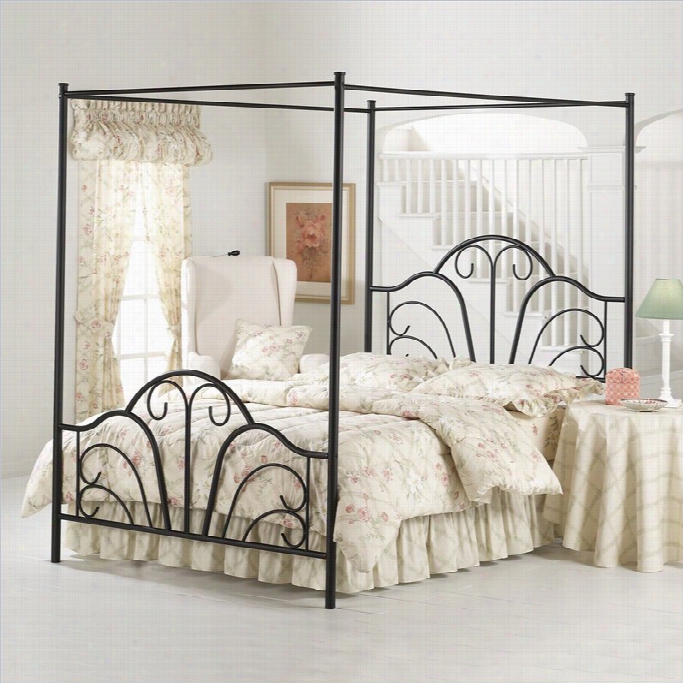 Hillsdale Dover Blaack Metal Canopy Bed-full