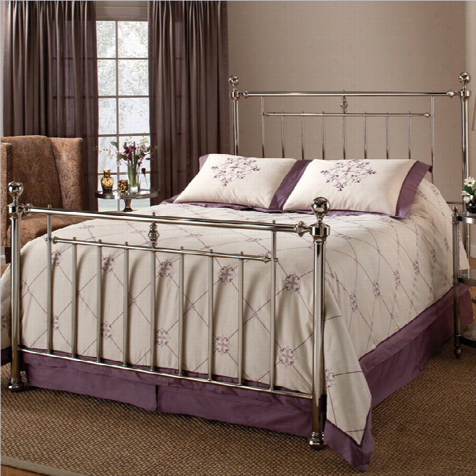 Hillsdale Holland Metal Panel Bed In Nickel Fiish-twin