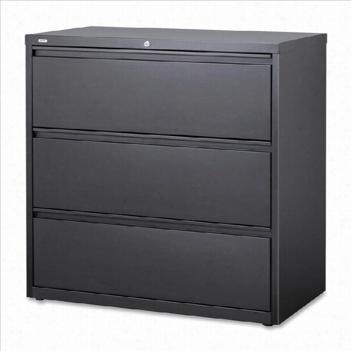 Hirsh Industries 10000  Series 3 Draver Lateral Fi1e Cabinet In Charcoal