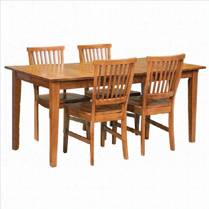 Home Styles Arts And Crafts 5 Piece Dining Set In Cot Oak