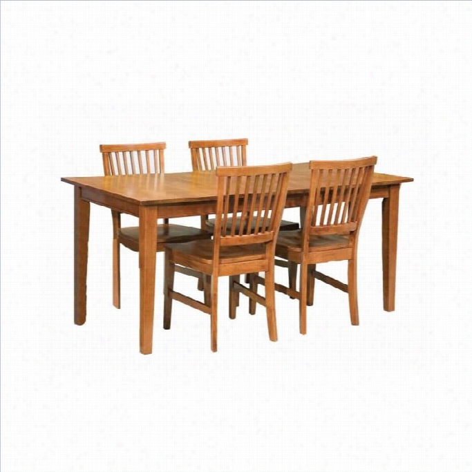 Internal Steys Arts And Crafts 7 Piece Dining Set In Cottage Oak