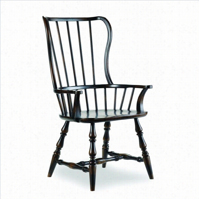 Hooker Furrnithre Sanctuary Spindlearm Dining Chair In Ebony