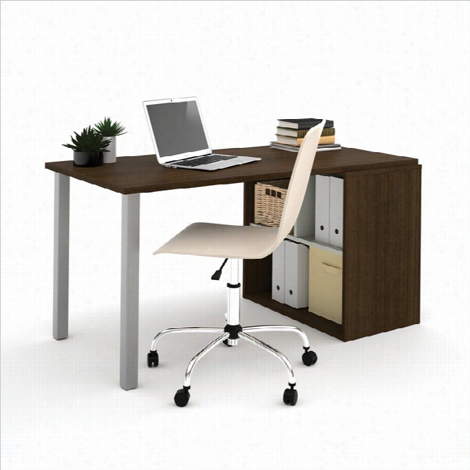 I3 By Bestar Workstation In Tuxedo And Sandstone