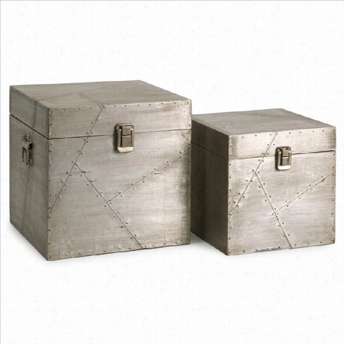 Imax Corporation Jensen Aluminum Clad Boxes (set Of 2)