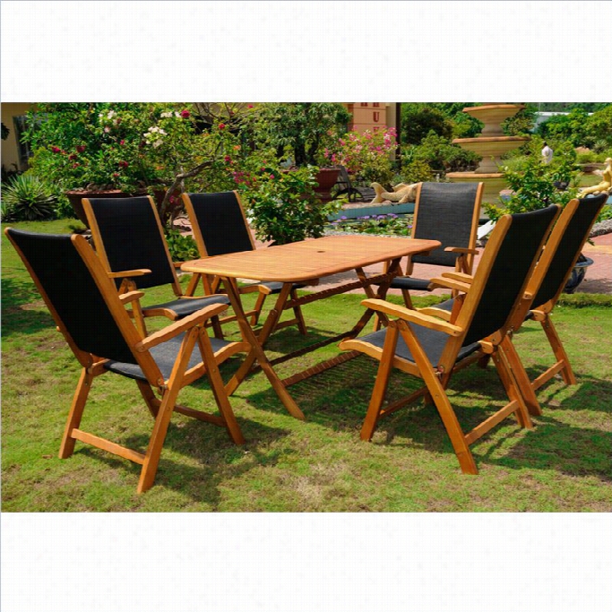 International Ca Ravan Lourdes 7 Piece Wood Patio Diningset In Natural