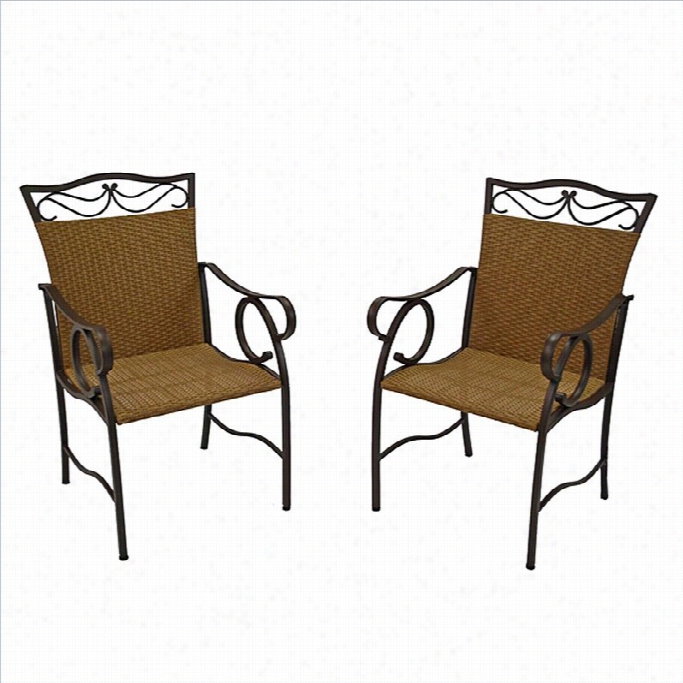 International Carava N Valencia Resin Wicker/s Teel Patio Dining Chair(set Of 2)