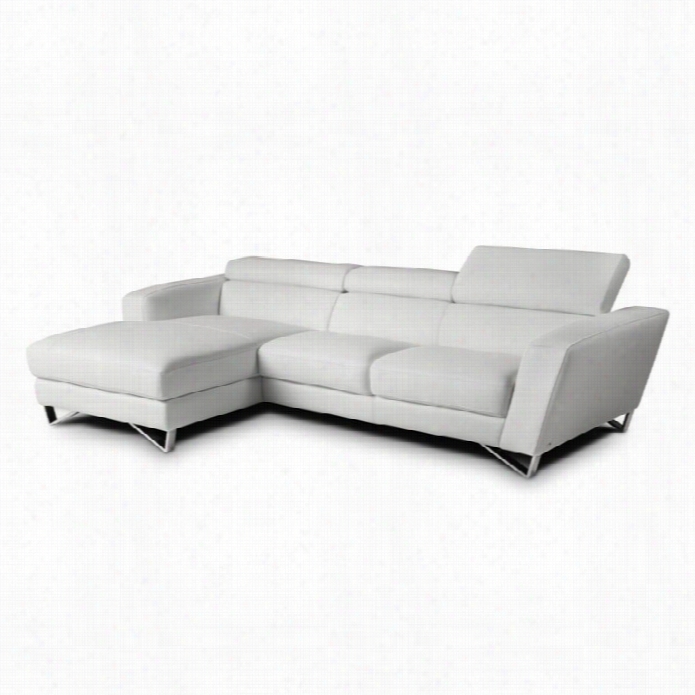 J&m Furniture Sparta Leather Left Mini Sectional In White