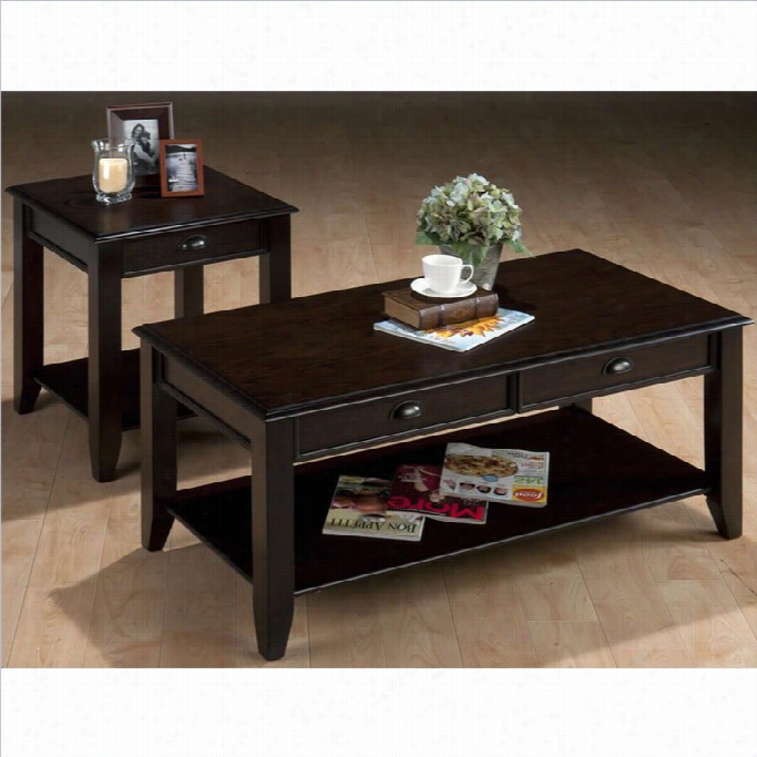 Jofran 2 Piece Occasional Table Set In Bratley Oak