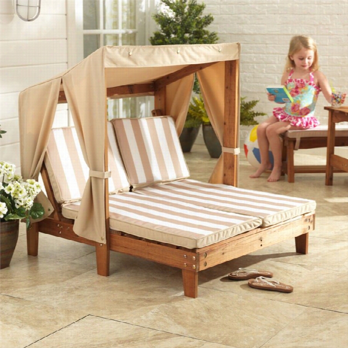 Kidkraft Double Chaise In Oat Emal And Of A ~ Color Stripes