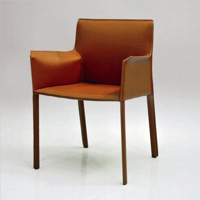 Mobital Fleur Leather Accent Chair In Acramel