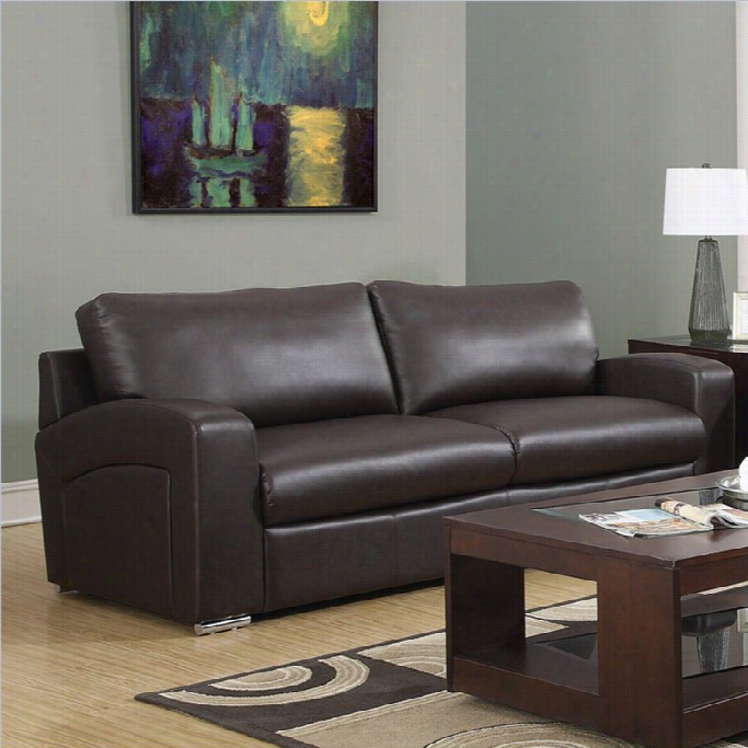 Monarch Leather Sofa In Dark Brown