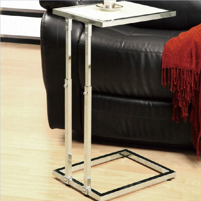 Monarch Metal Adjustableheight Accent Table In Chrome