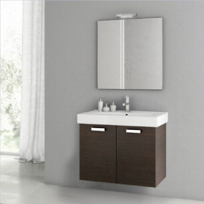 Nameek's Acf Cubical 30 Wall M Ounted Bathroom Vanity Set In Wenge