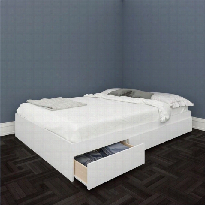 Nexera Blvd Reversible Storage Bed In White-twin