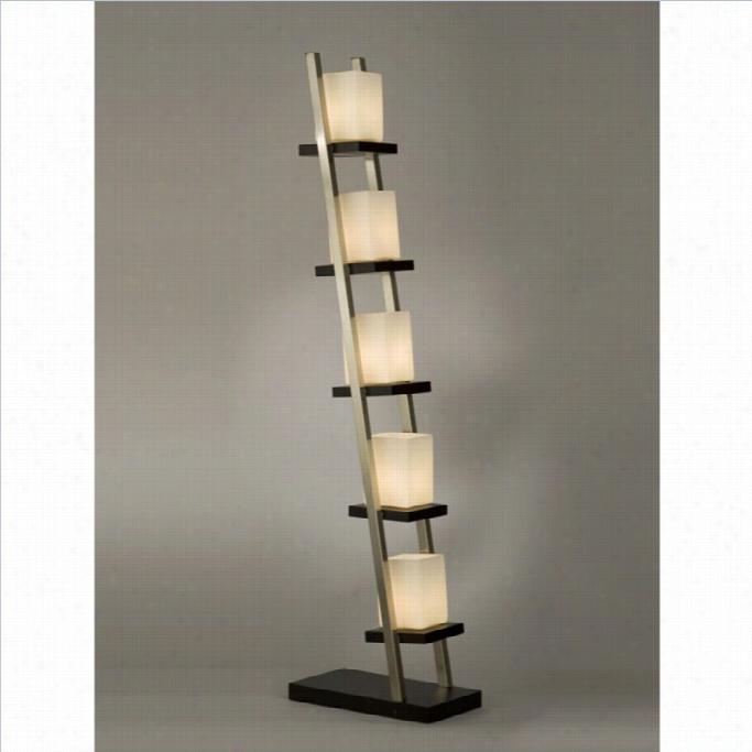 Nova Lighting Escalier Floor Lamp In  Dark Brown