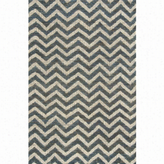 Nuloom 5' X 8' Hnd Woven Jute Chevron  Ned Rug In Blue