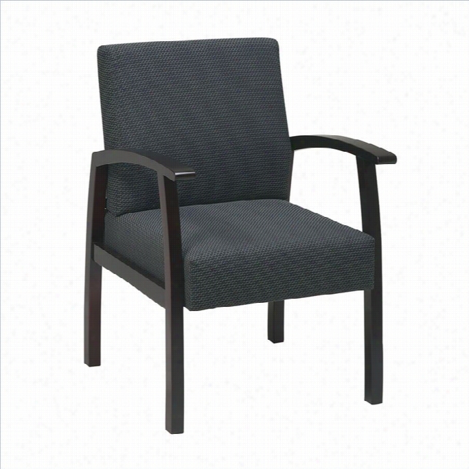 Office Star Wd Deluxe Guest Chair In Charcoal And Mahogany