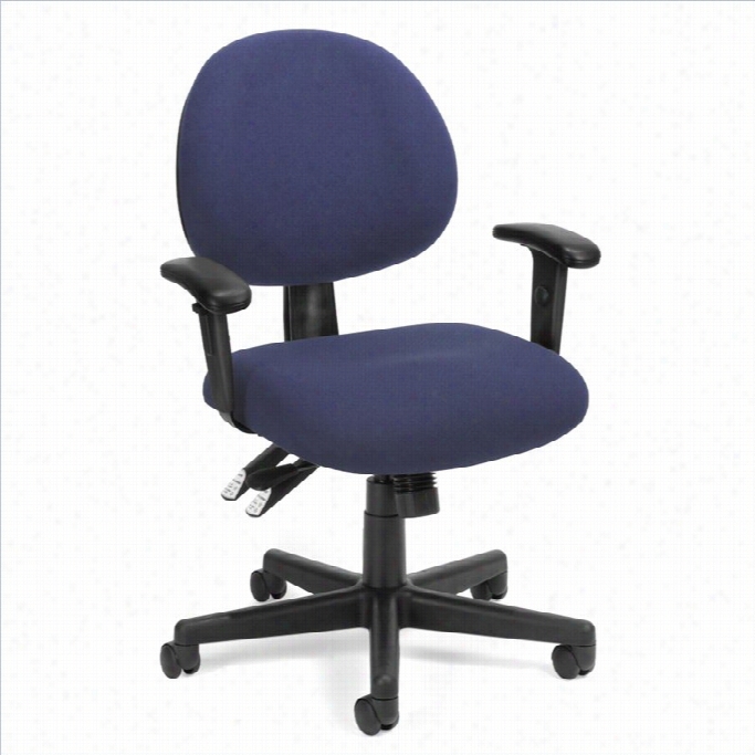 Ofm 24-hour Computer Task Station  Chair With Arms In Blue