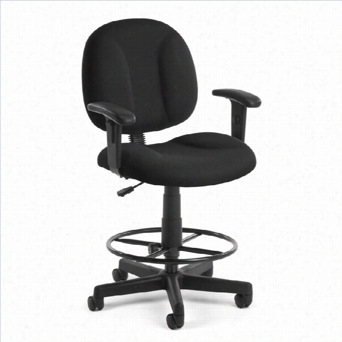 Ofm Comfort Series Superdrafting Office Chair With Arms And Drafting Kit In Black