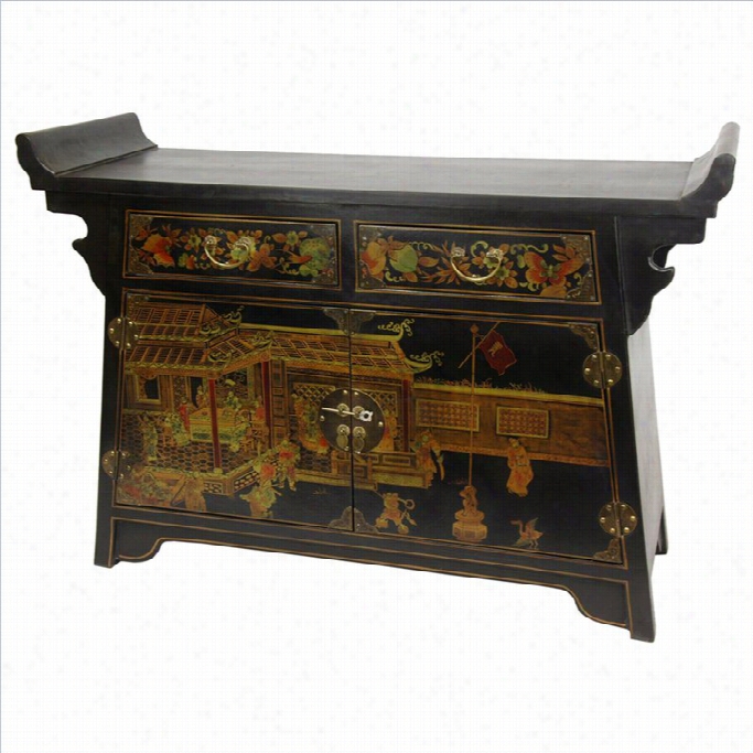 Orienatl Furniture Daily Life Altar Accent Chest In Black