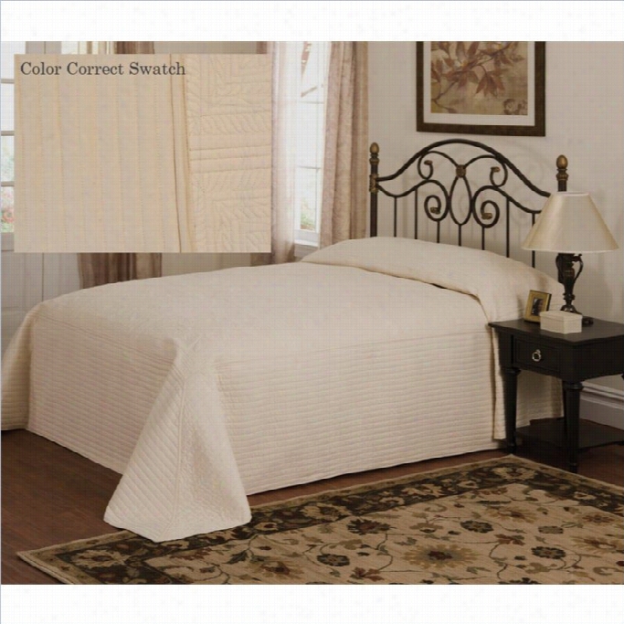 Pem America French Tile Microfiber Full Bedspread In Ivory Cream Shade