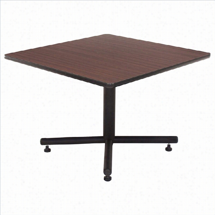 Regency Square Lunchroom Table With Metal Kobe X Base In Maho Gany-30