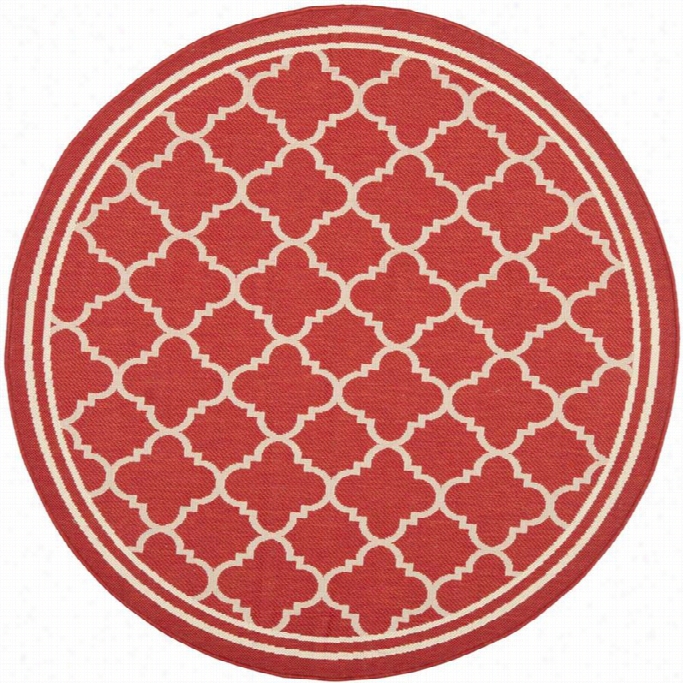 Safavieh Courtyard Red Indoor Outeoor Rug - Round 4'