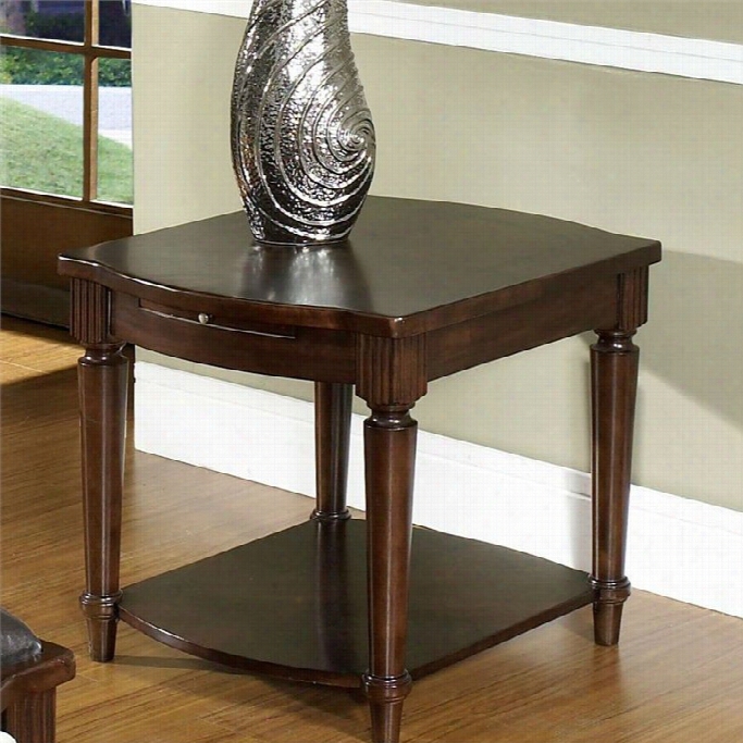 Somerton Morgan Rectangular End Table In Deep Brown