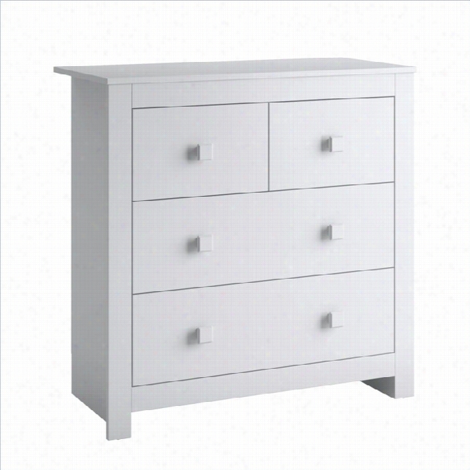 Sonax Corliving Madison Chest Of Drawers In Nsow White