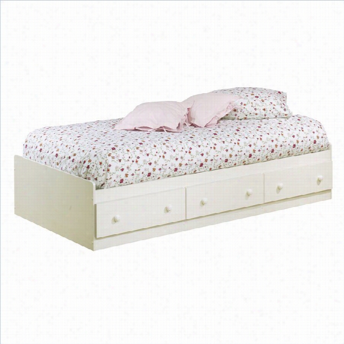 South Shoore Summer Rbeeze Twin Mates Bed In White Wash