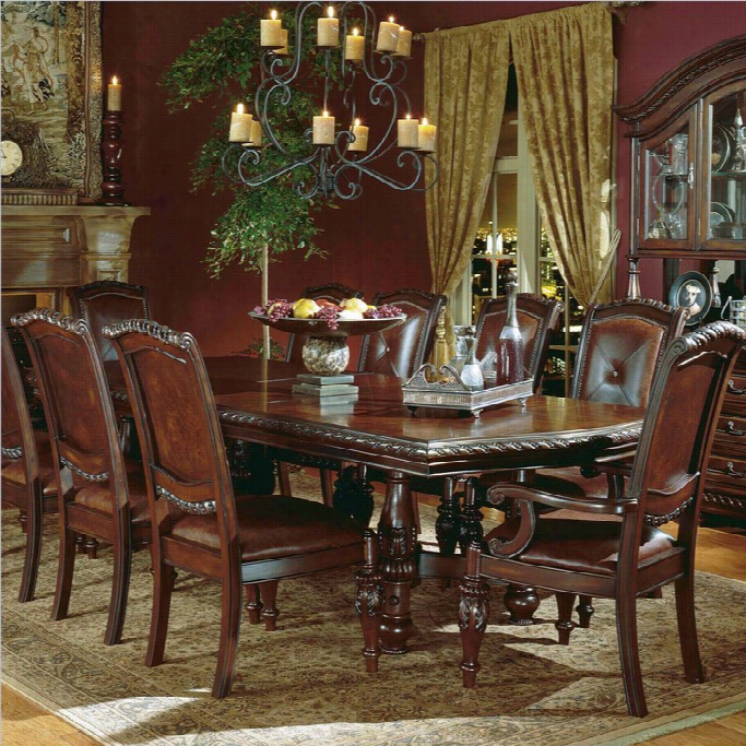 Steve Silver Company Antoinette Extension Dining Ta Bld In Cherry And Mahogany Polishing