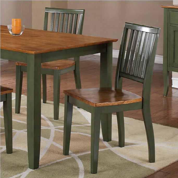 Steve Silver  Company Candice Dining Chair In Oak And Green