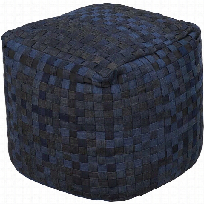 Surya Cootton Cub Epouf Ottoman In Cobalt