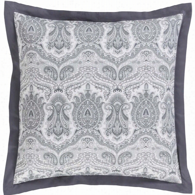 Surya Griffin Woven Cotton Euro Sham In Pewter