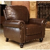 Abbyson Living Elm Leather Recliner in Brown