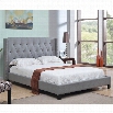 Abbyson Living Maybek Linen Upholstered Queen Panel Bed in Gray