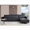 Gold Sparrow Frankfort Faux Leather Convertible Sectional in Black