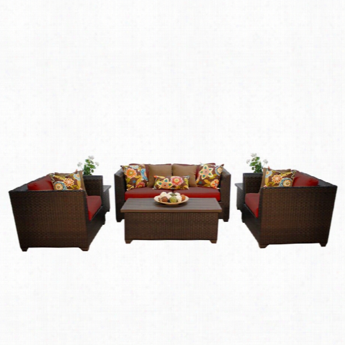 Tkc Barbados 6 Piece Outdoor Wciker Sofa Set In Teracotta