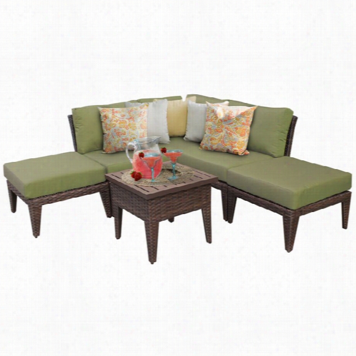 Tkc Person Hattan 6 Piece Outdoor Wicker Sofa Set In Cilantro