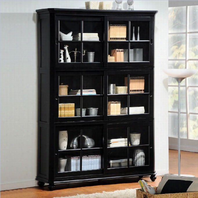 Trent Home Hanna 4 Piece Barrister Forest Bookcase Set In Black