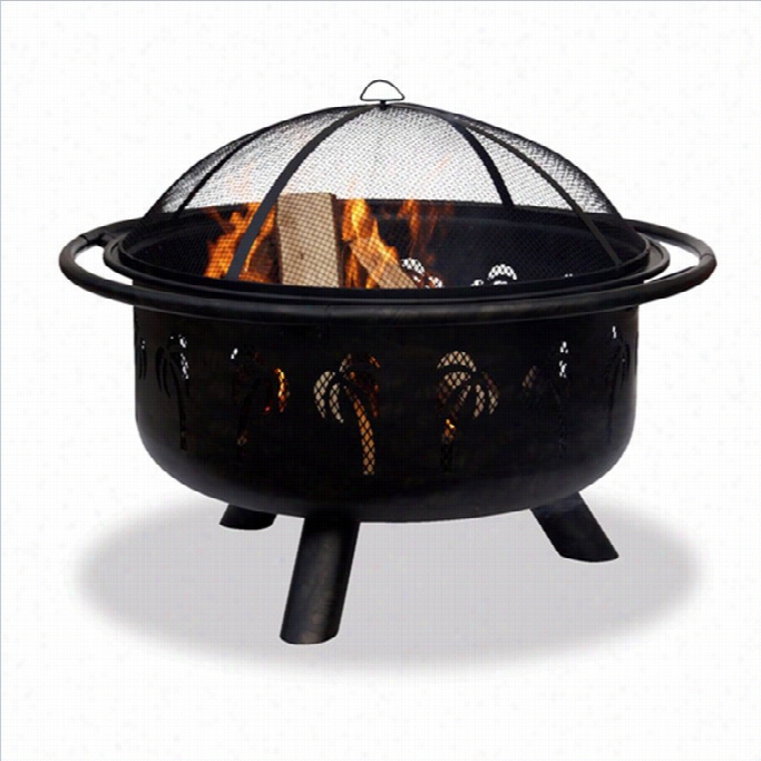 Uniflame Outdoor Firee Pit With Palm Treedesign