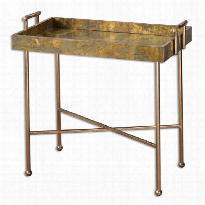 Uttermost Couper Oxidized Traytable