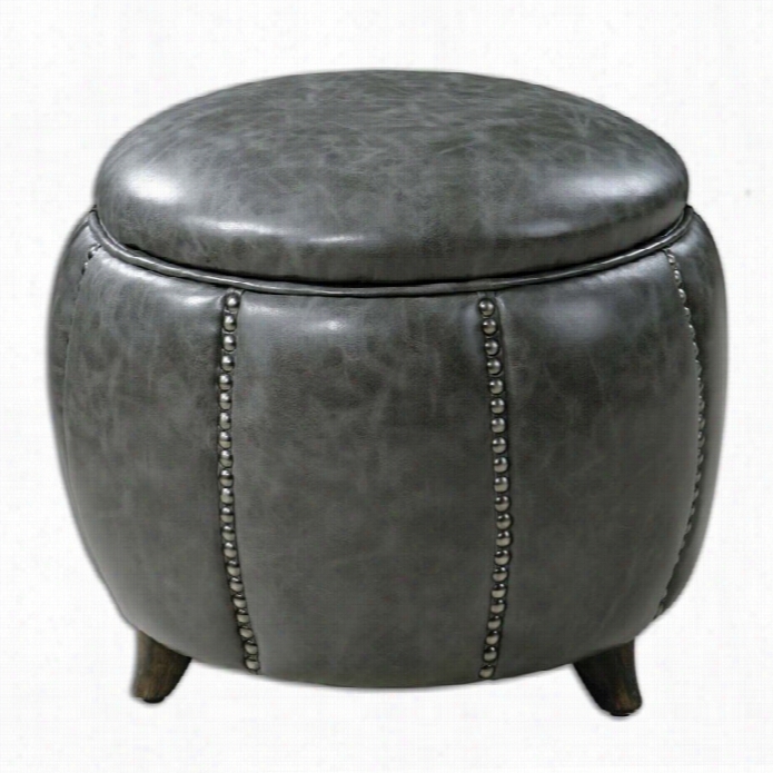 Uttermost Linford Round Storage Ottoman