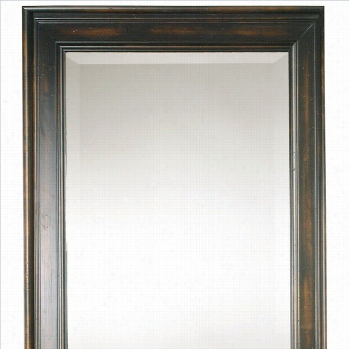 Uttermost Palmer Dark Wood Mirror In Distressed Black Stain