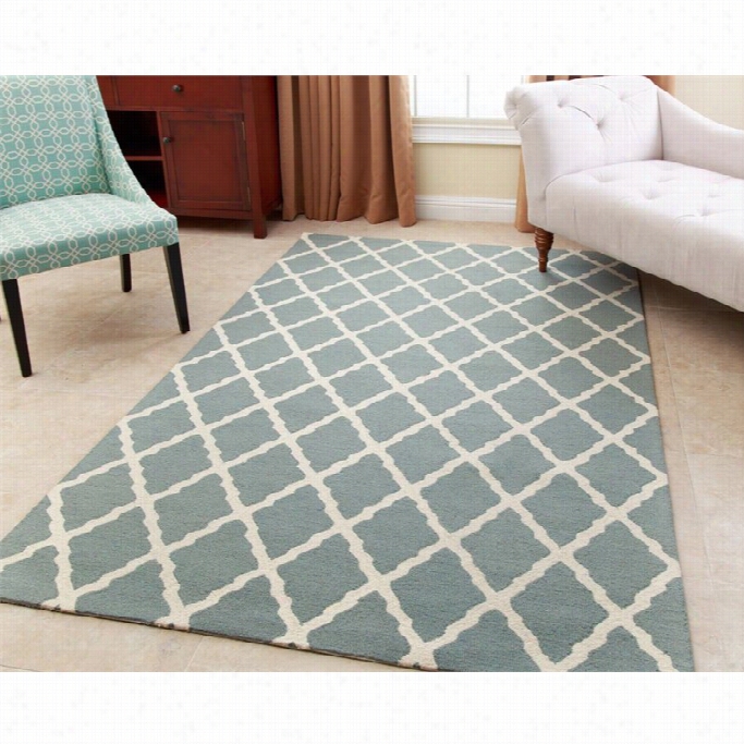 Abbyson Living Bsoh 8' X 10' New Zealand Wool Rug In Teal Blue