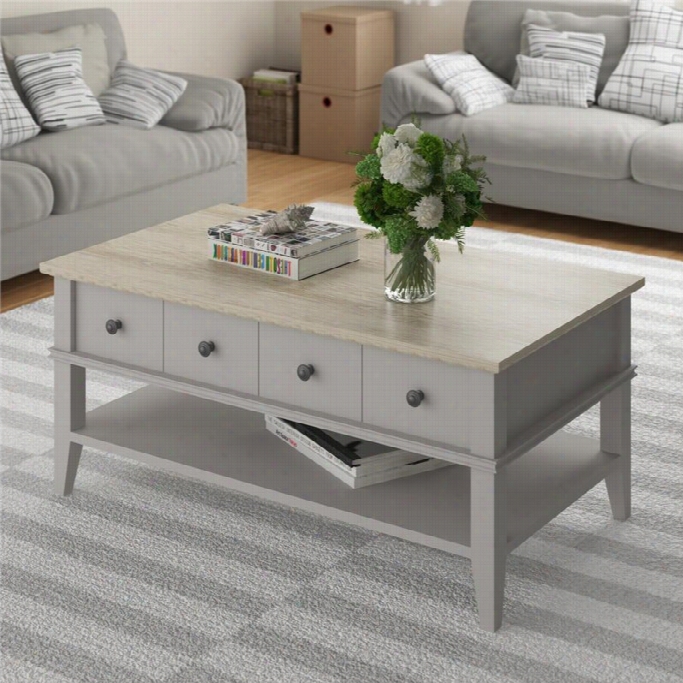 Ameriwod Coffee Table In Sharkey Gray And Laguna Oak