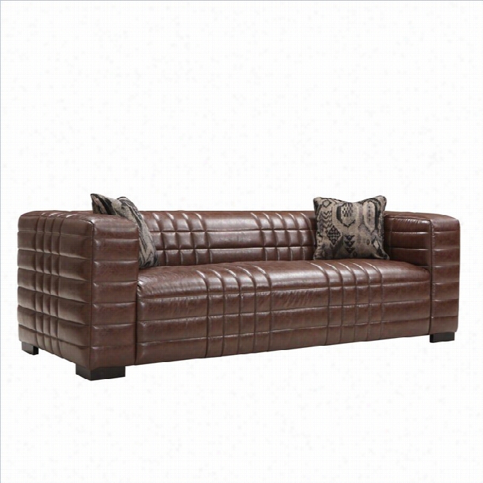 Armen Living Maxton Leather Sofa In Brown