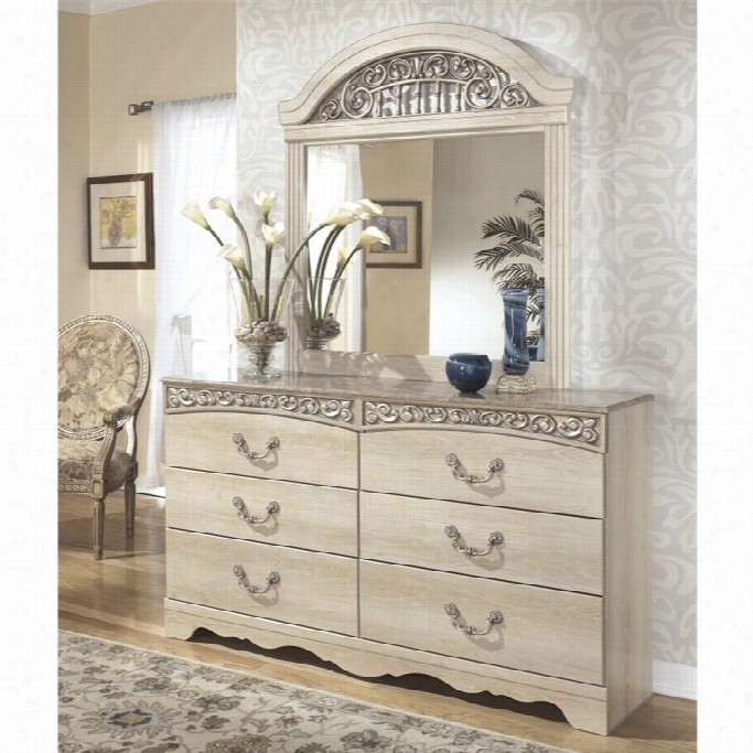 Ashley Cayalina 2 Piece Wood Dresser Set Inn Antique White